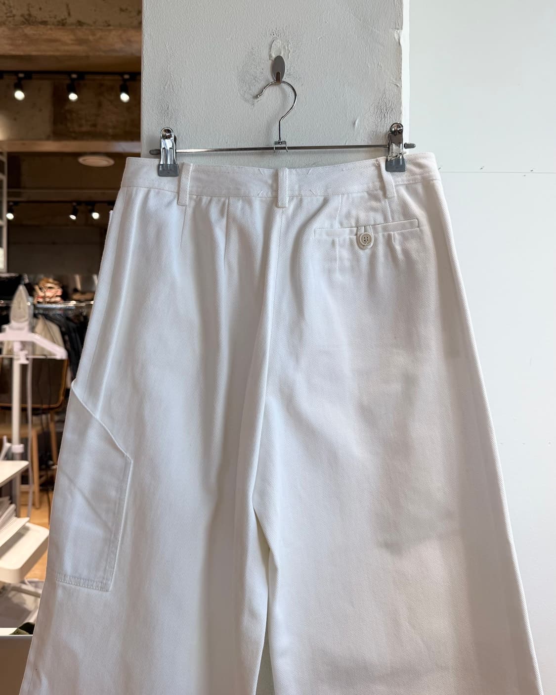 메종 마르지엘라 화이트 데님 백 스티치 와이드 팬츠  상품이미지6