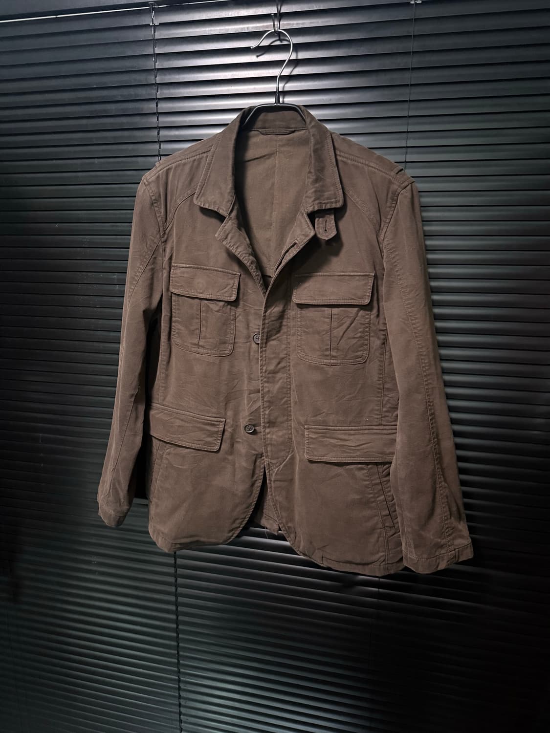 MACCHIO 골덴 코듀로이 브라운 갈색 유틸리티 포켓 워크 블레이져 M 상품이미지2