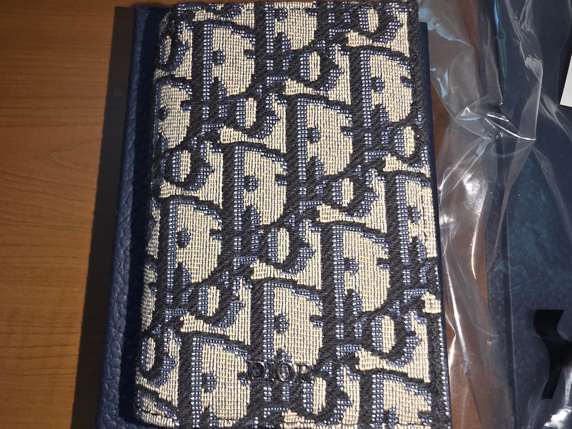 디올 2단 카드 홀더 베이지 & 블랙 디올 오블리크 자카드 상품이미지4