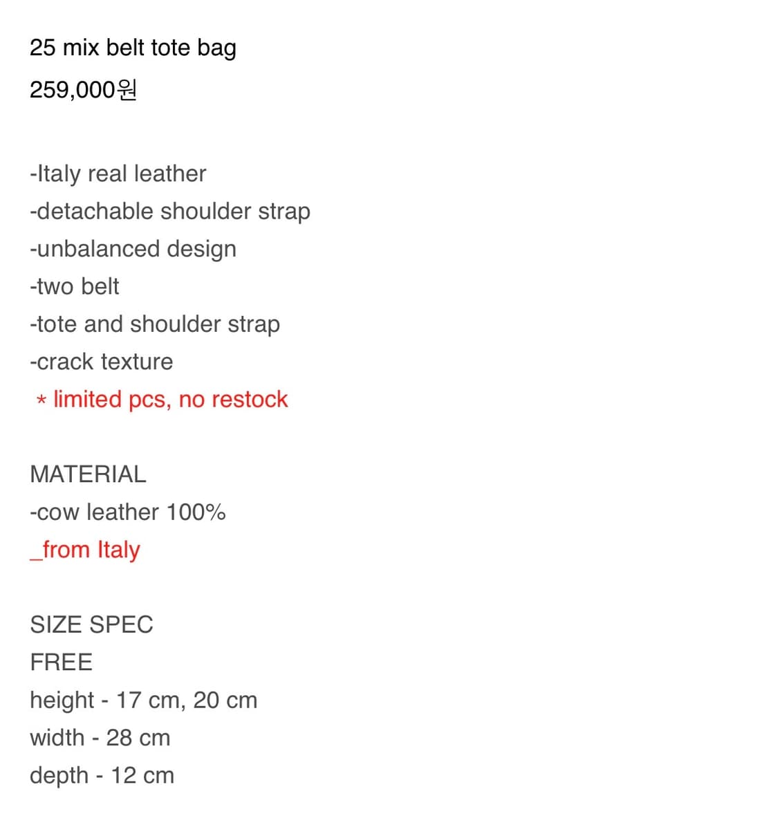 로레일즈 25 mix belt tote bag 상품이미지3