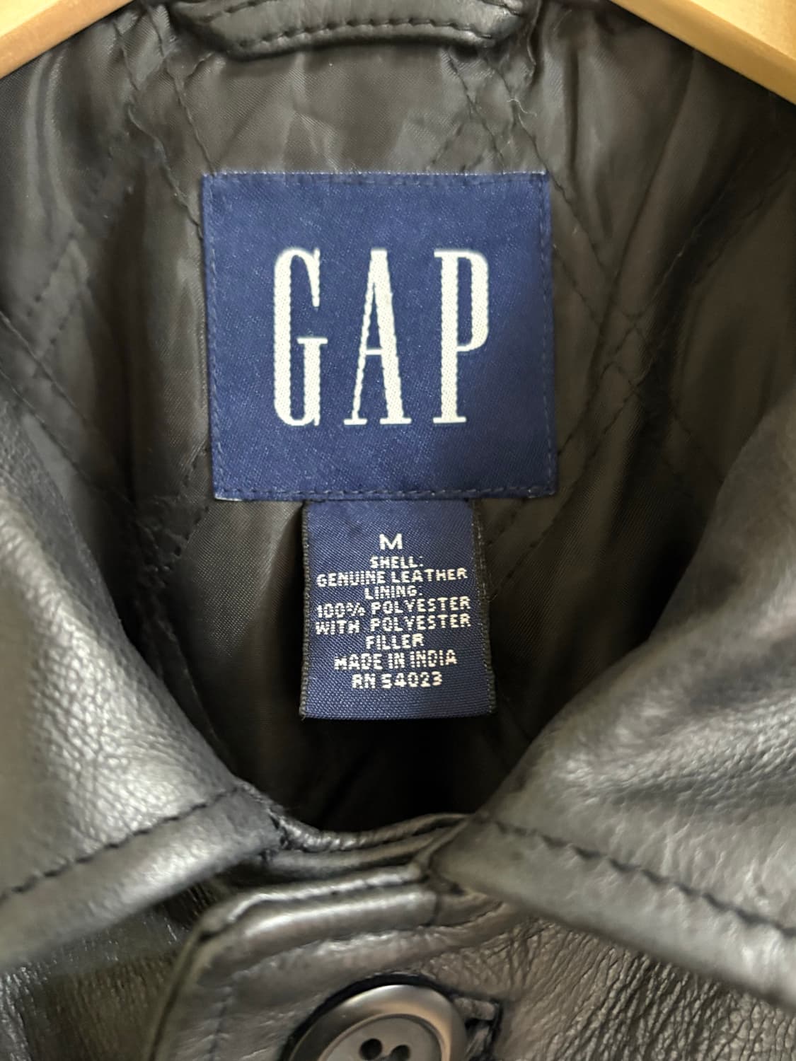 90s 올드갭 카코트 레더 블랙 상품이미지4