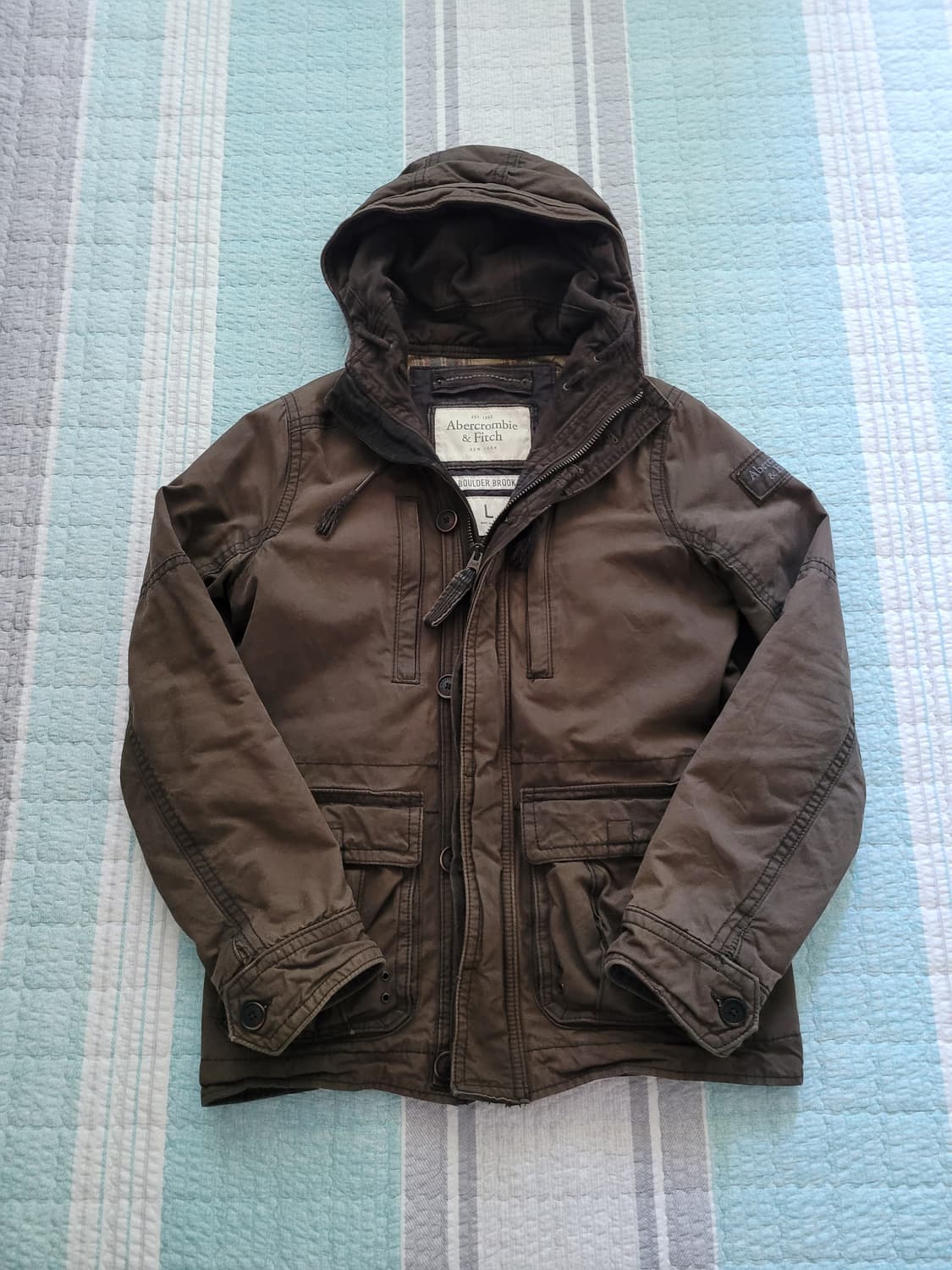 아베크롬비 Abercrombie 밀리터리 헤비왁스야상자켓 L 105사이즈 상품이미지3