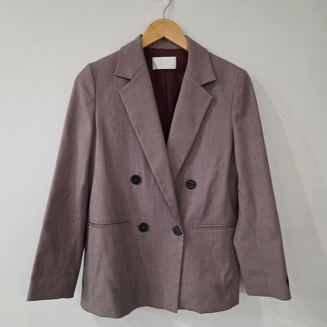 한섬 SJSJ 더블 버튼 체크 자켓 76-90-155 상품이미지1