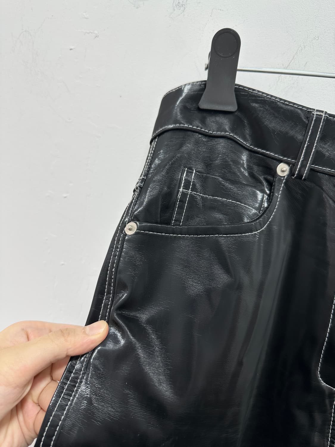 Project wave fake leather coating pants 상품이미지6
