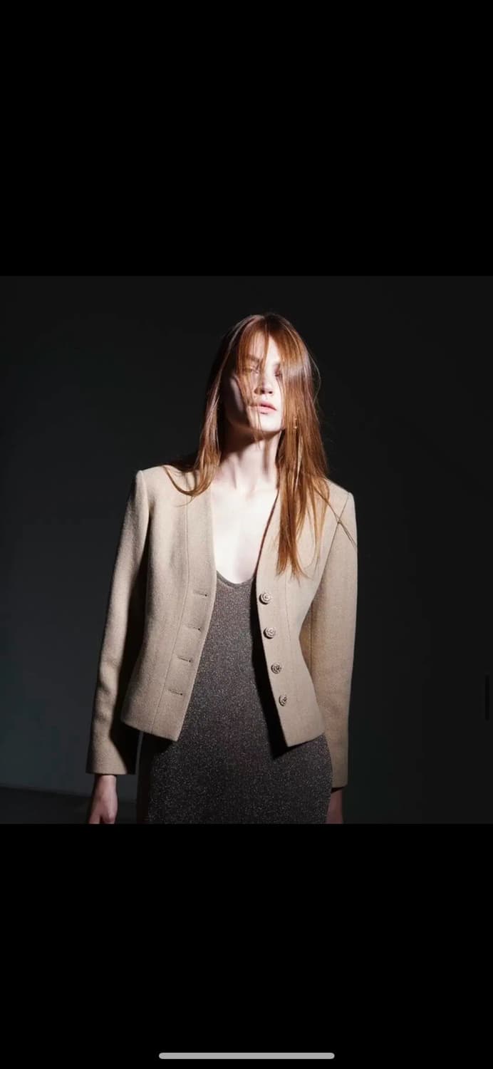 패브릭컬러지 no collar short jacket beige 상품이미지1