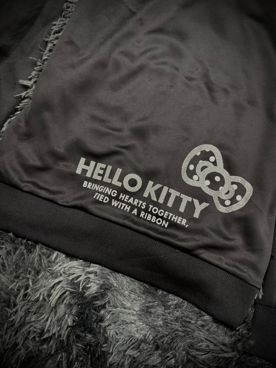 Hello Kitty 후드 도트 디테일 트랙재질 블랙 후드집업  상품이미지6