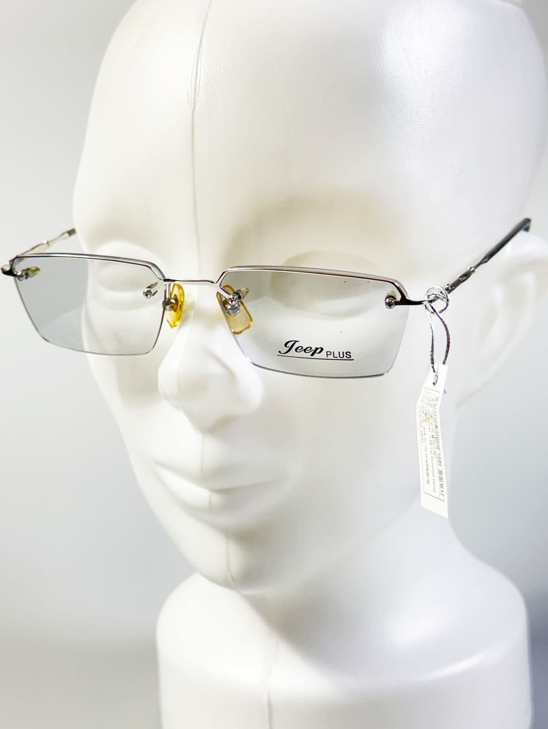 JEEP PLUS 실버 메탈 반무테 스퀘어 빈티지 안경 상품이미지8