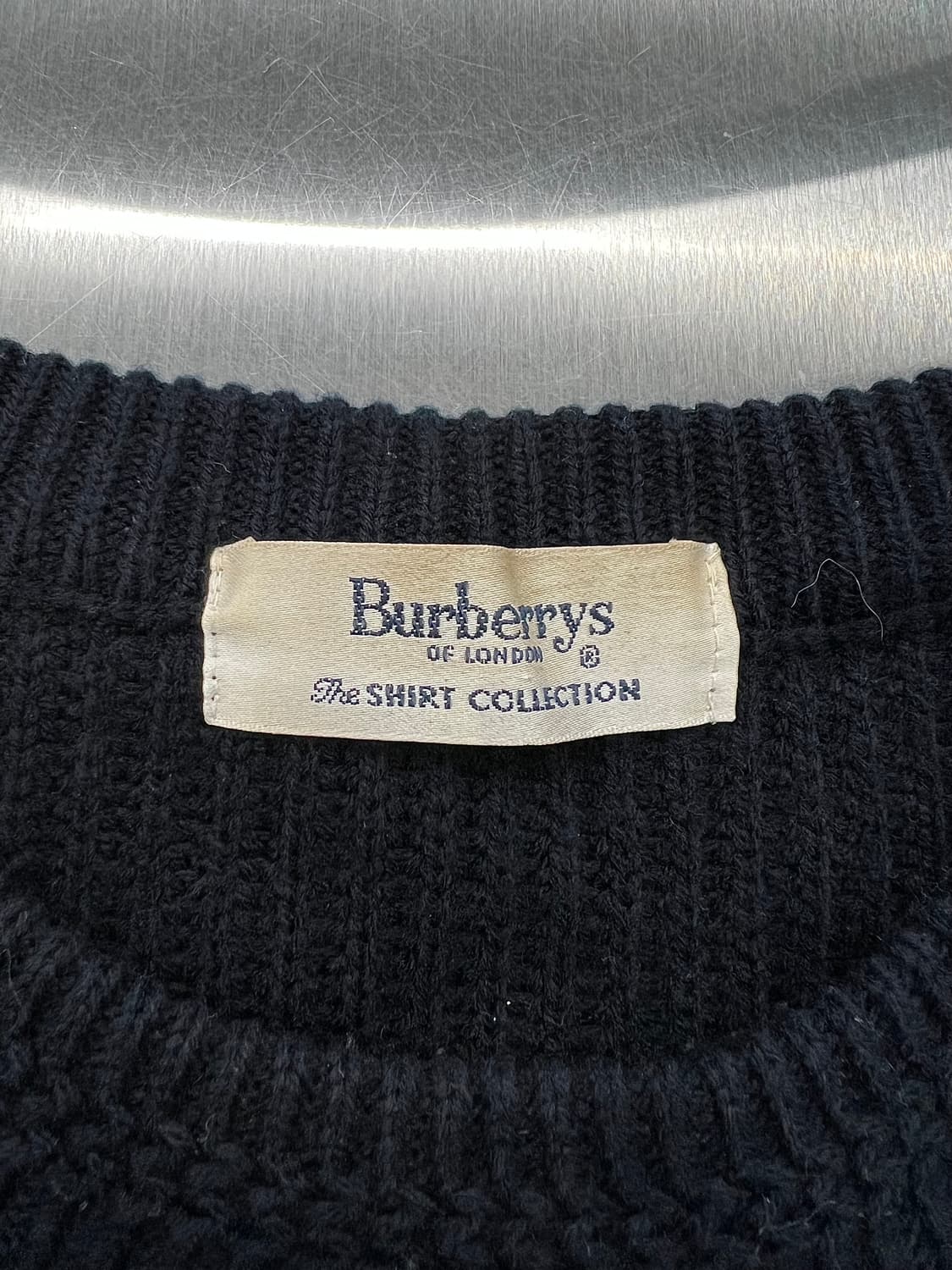 90s 버버리 하운드 투스 코튼 니트 스웨터 상품이미지7