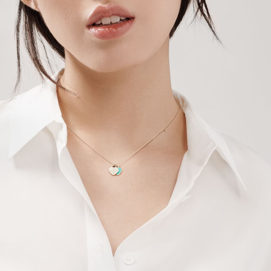 TIFFANY&Co. 티파니앤코 정품 매장71만원 다이아 더블하트 목걸이 상품이미지7