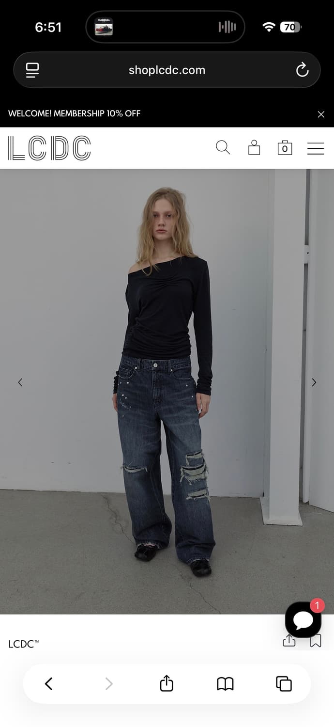 Lcdc DESTROYED RIVET DENIM (NAVY) 상품이미지3