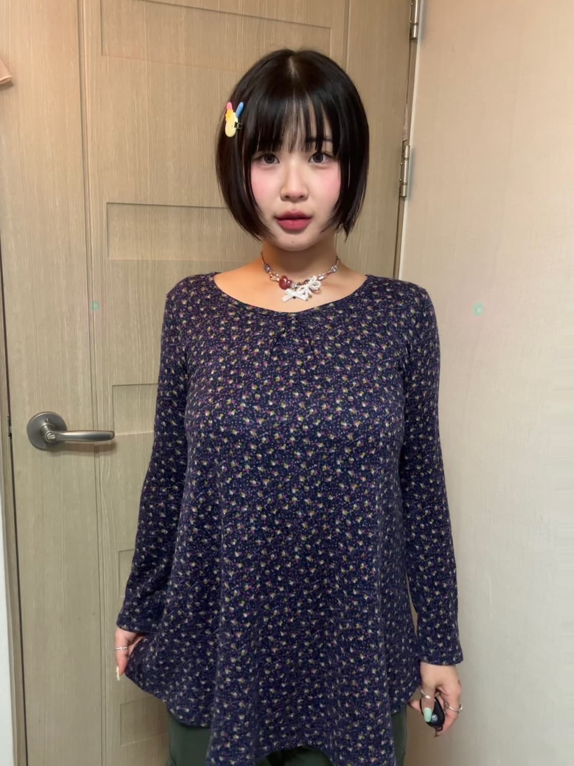 잔꽃 니트 원피스 상품이미지1