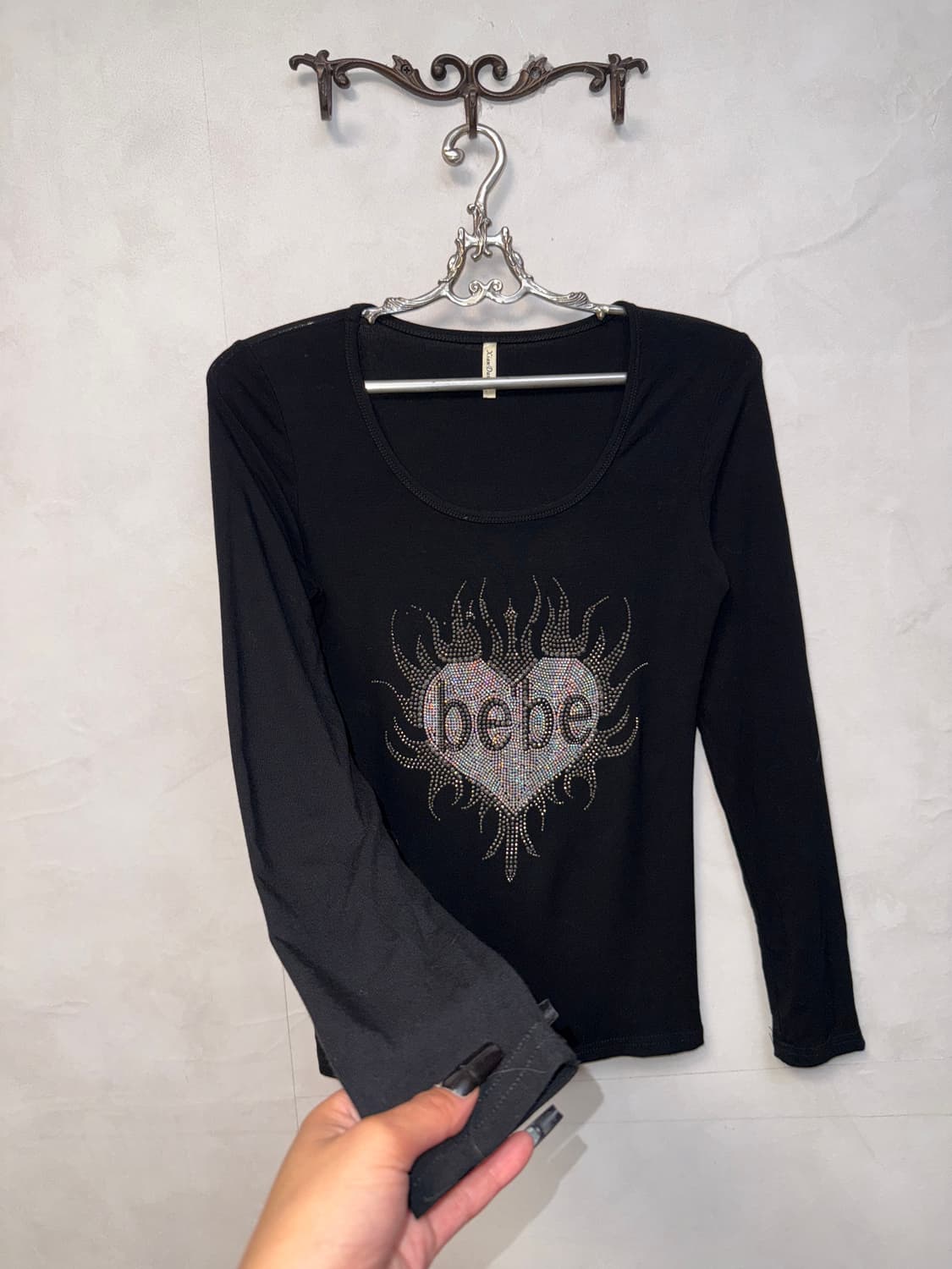 Black flame heart cubic long sleeve 상품이미지5