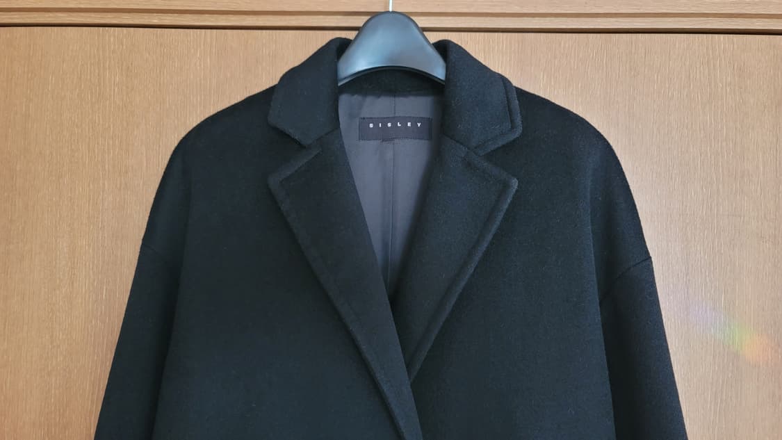 SISLEY | 블랙 모직 롱코트 55 | (모97캐시미어3) 상품이미지1