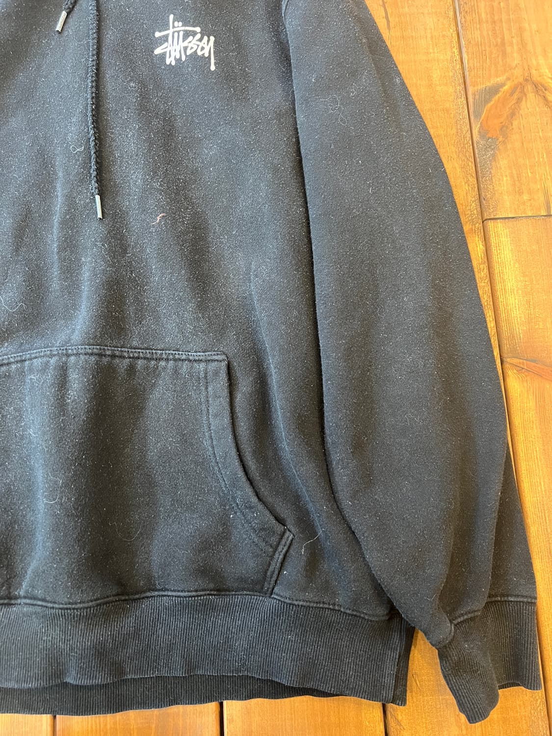 스투시 베이직 블랙 후드티 상품이미지8