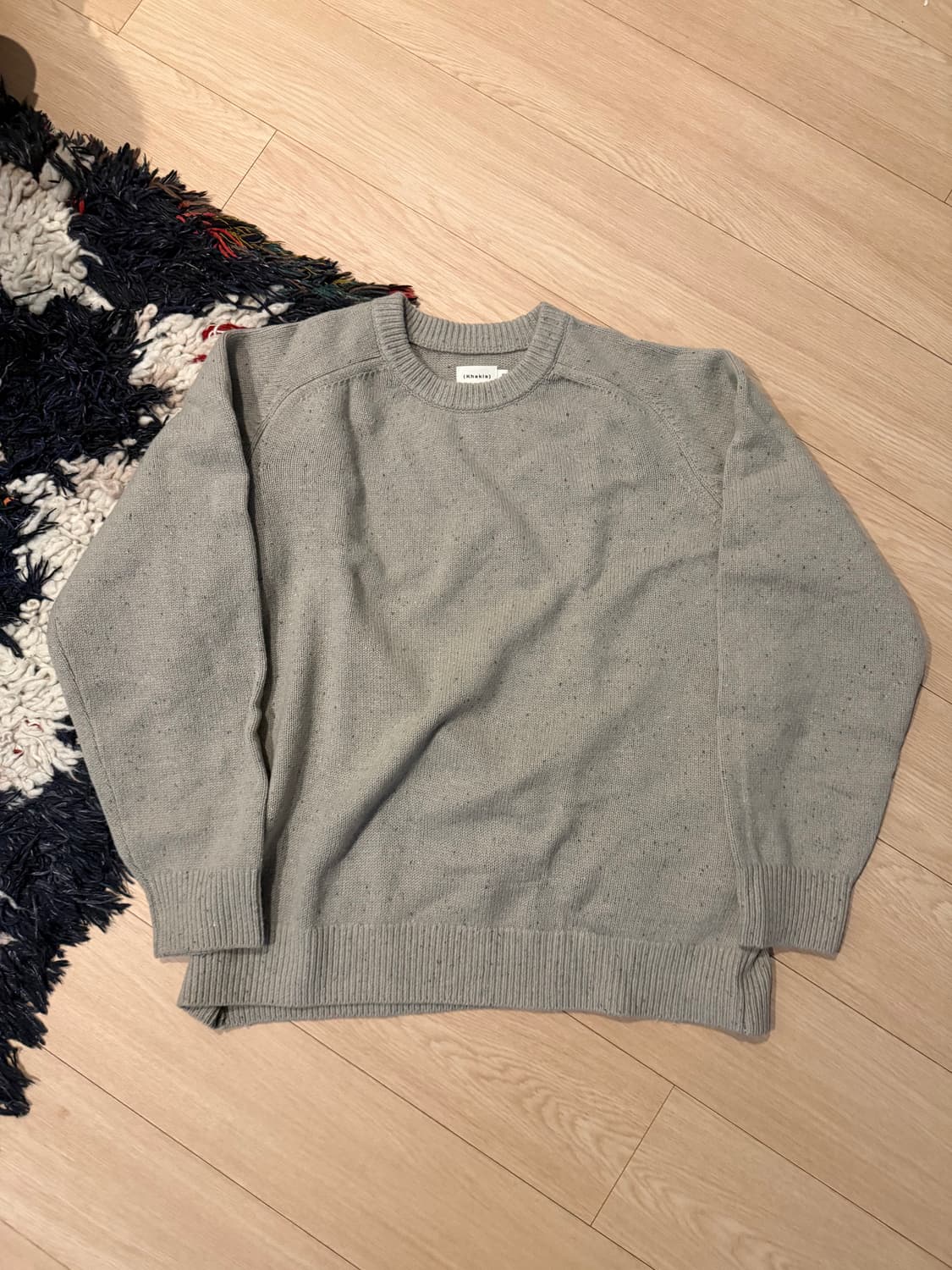 [L] 카키스 울100% 스웨터 니트 그레이 상품이미지1