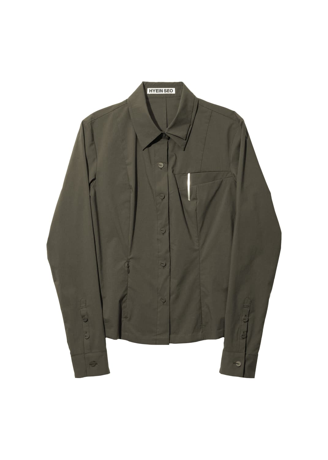 Hyein seo 혜인서 슬림셔츠 카키 1사이즈 새상품 상품이미지4