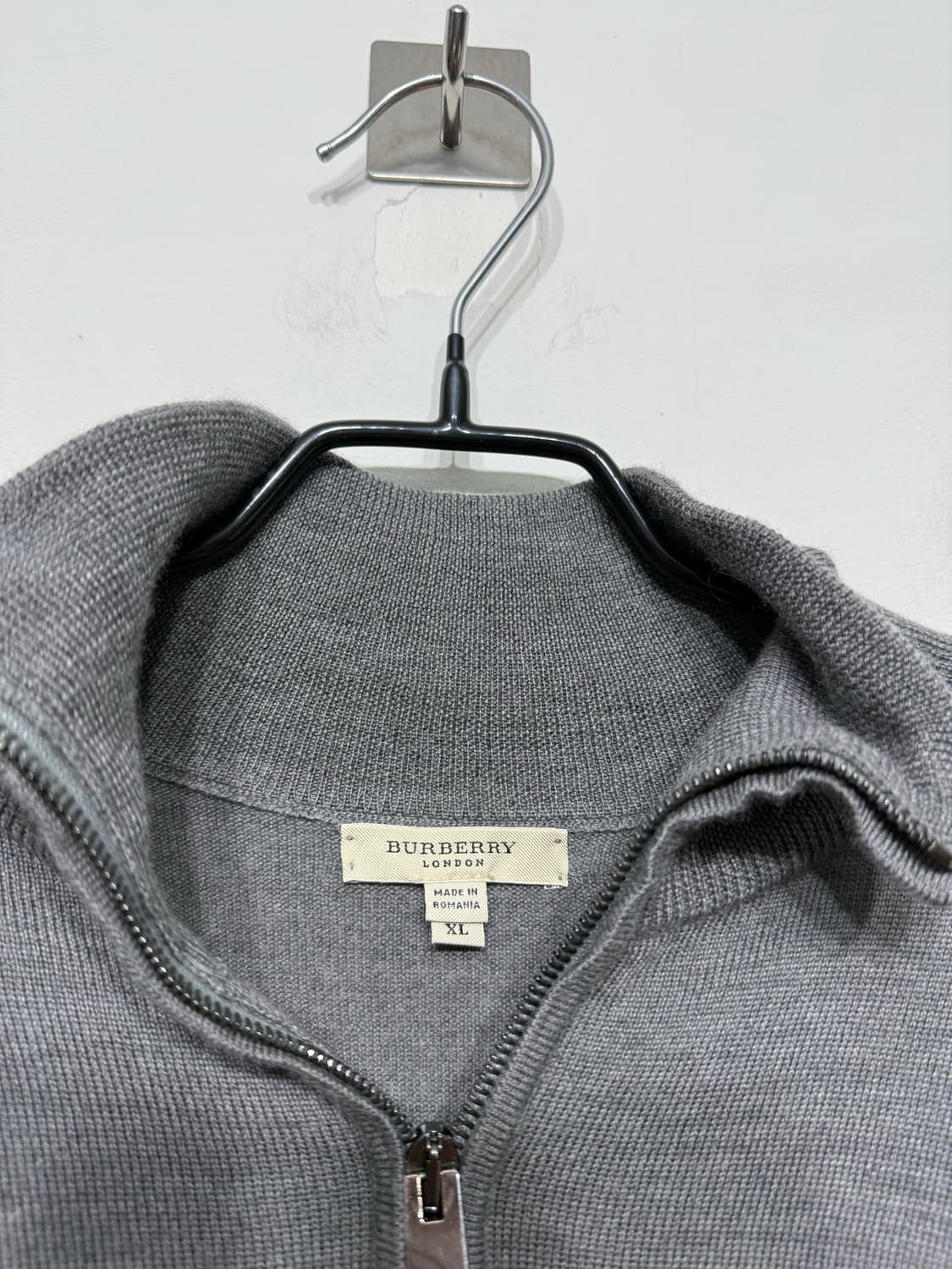 버버리 정품 반집업 메리노울 니트 하프집업 XL 상품이미지2
