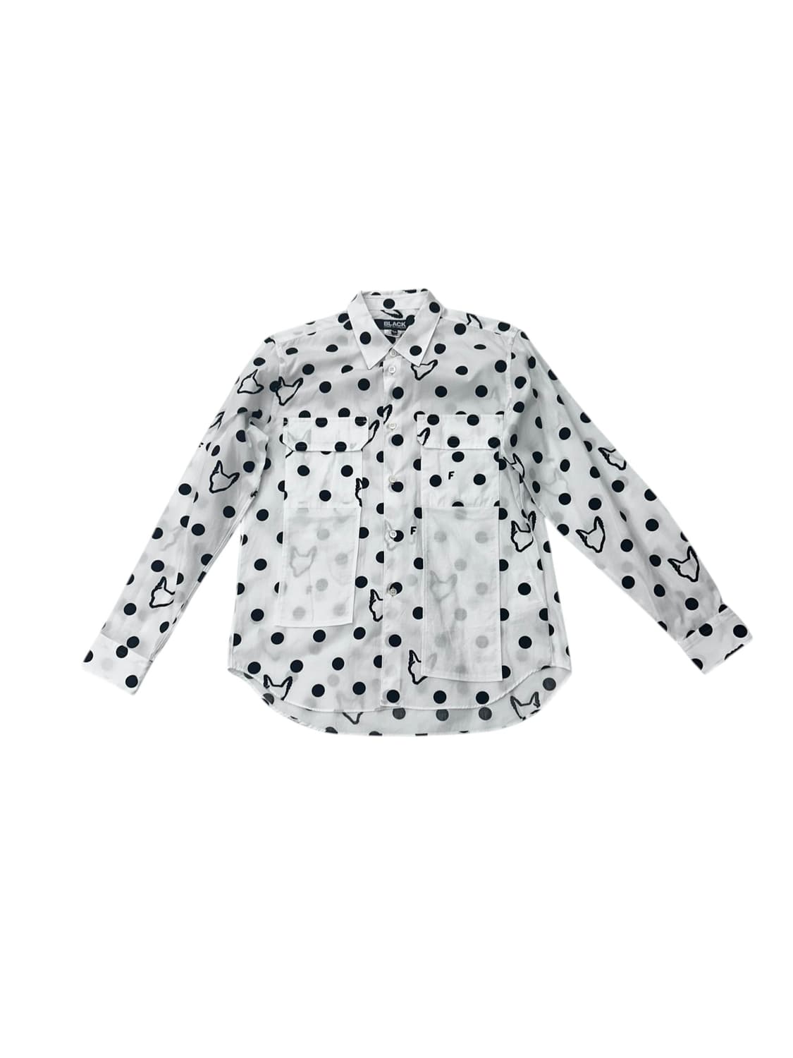 블랙 꼼데가르송 폴카 도트 셔츠 상품이미지1