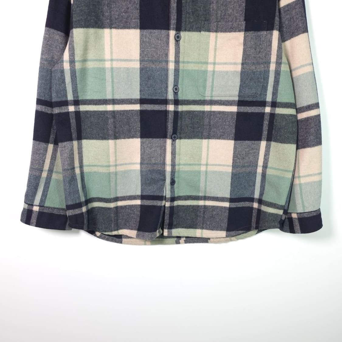 R.ZIOZIA 지오지아 울 블렌드 오버핏 그린 타탄 체크 셔츠 105 상품이미지4