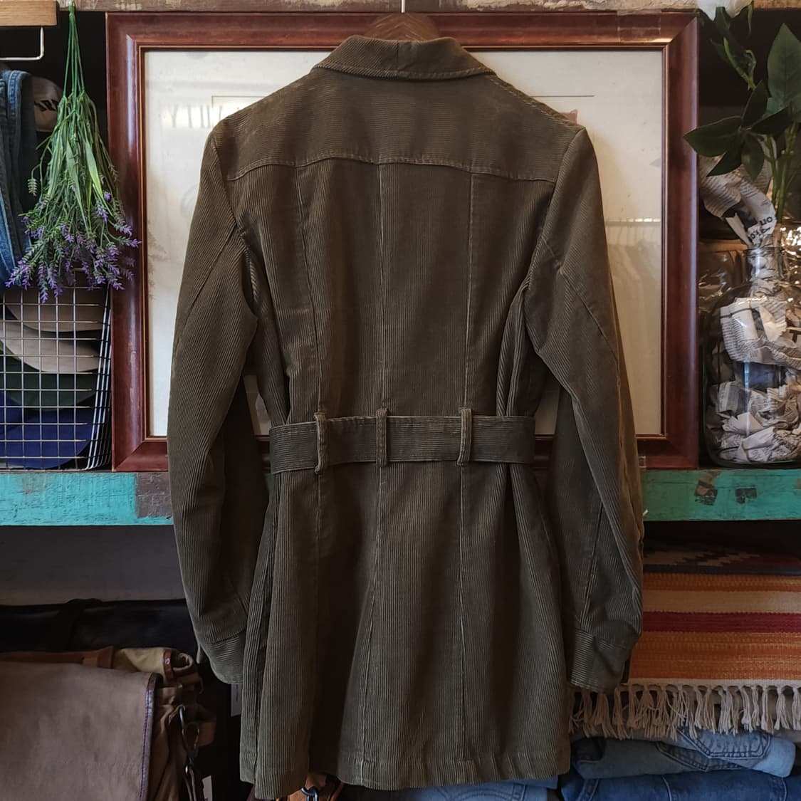 00년대 폴로 진스 여성용 벨티드 디테일 코듀로이 사파리 자켓 M 상품이미지3