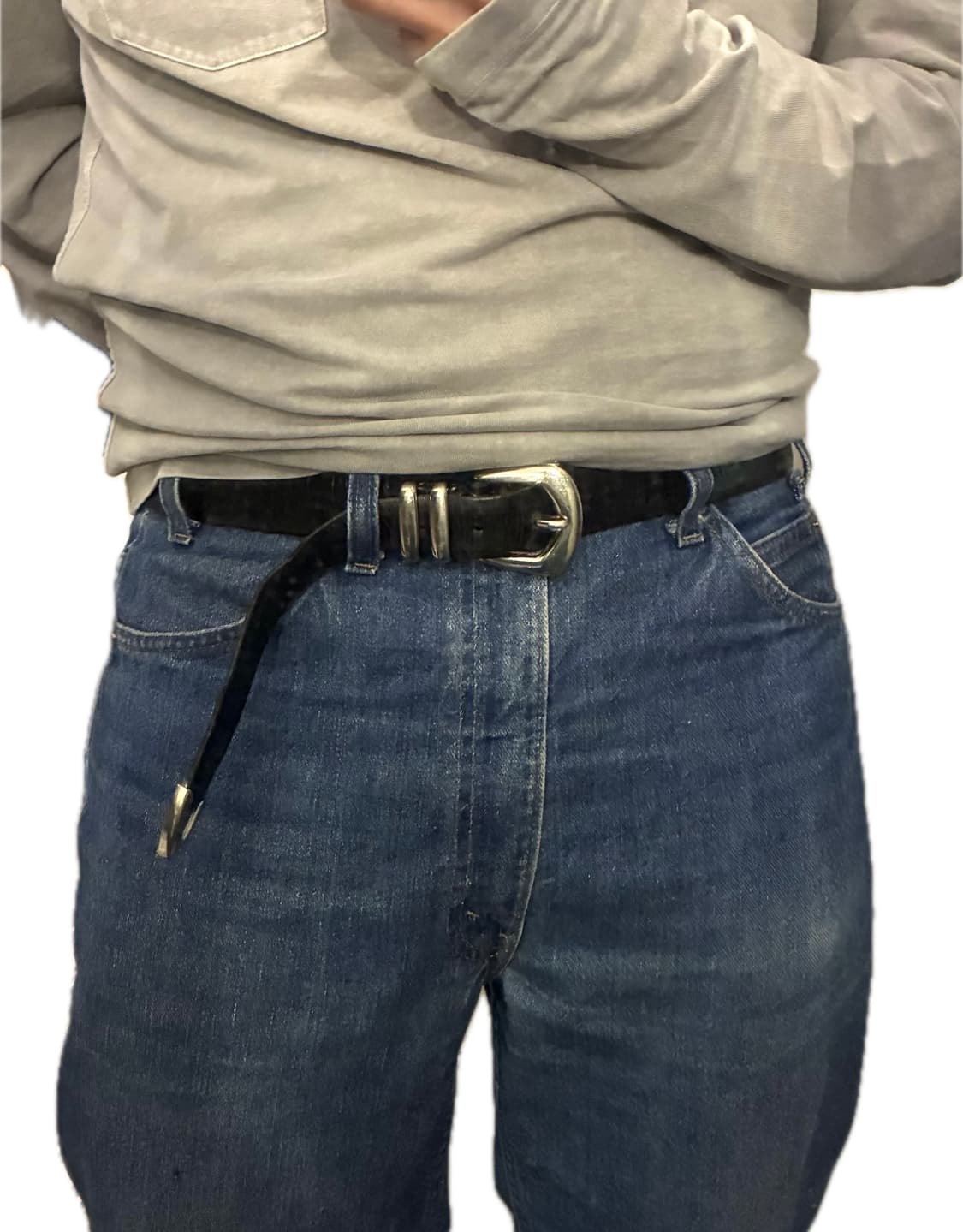(32~38)90s USA 카프스킨 레더 빈티지 웨스턴벨트 가죽벨트 상품이미지10