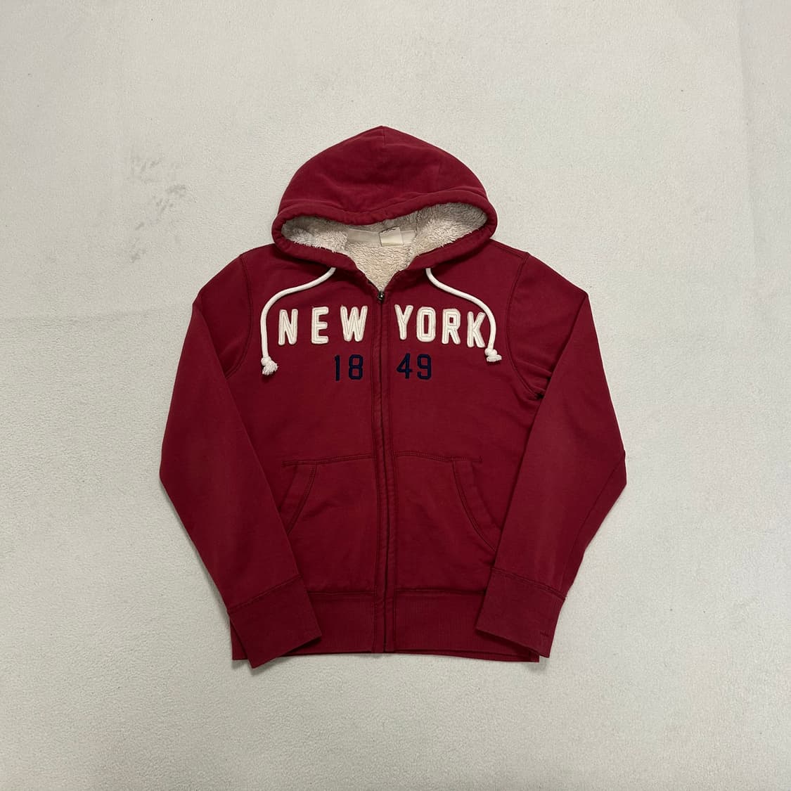 WHO.A.U brick-red fleece hood zip-up  상품이미지4