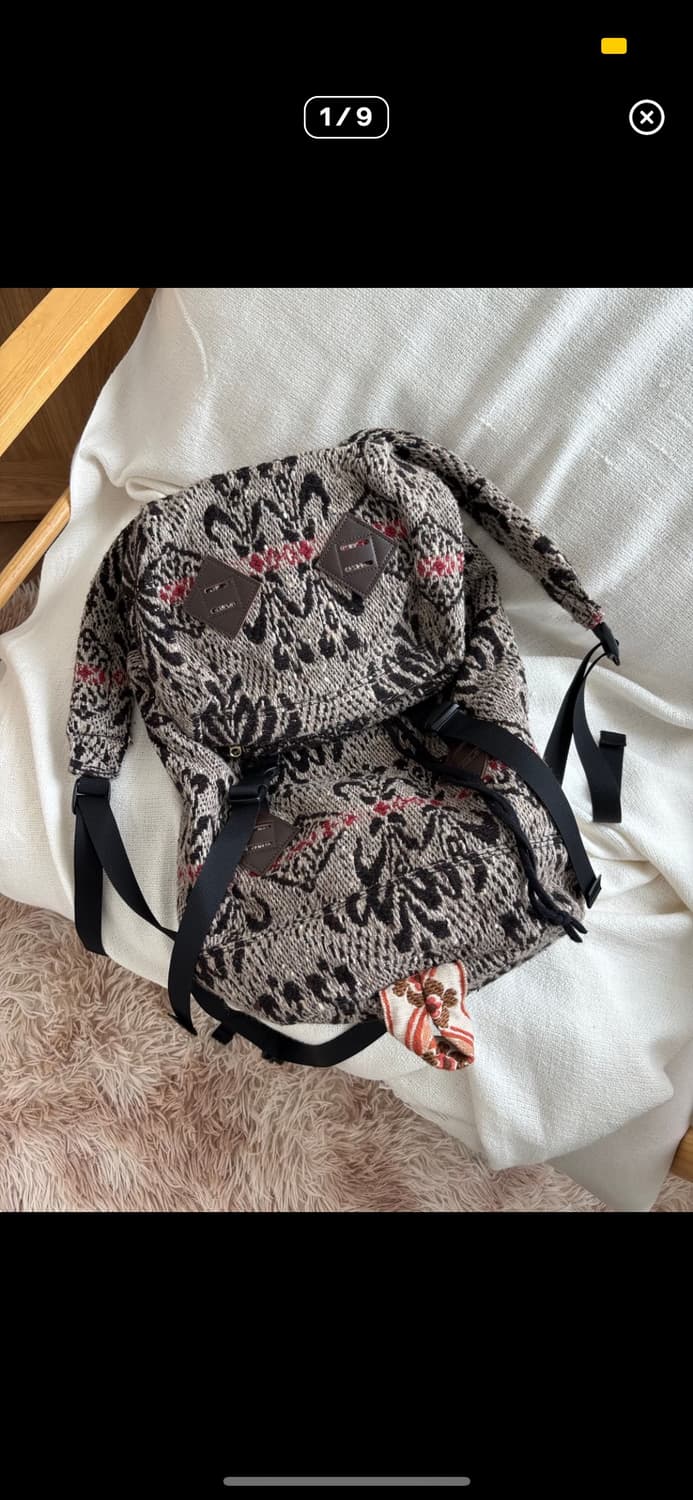 AHCAHCUM 무챠챠 자카드 백팩 상품이미지1