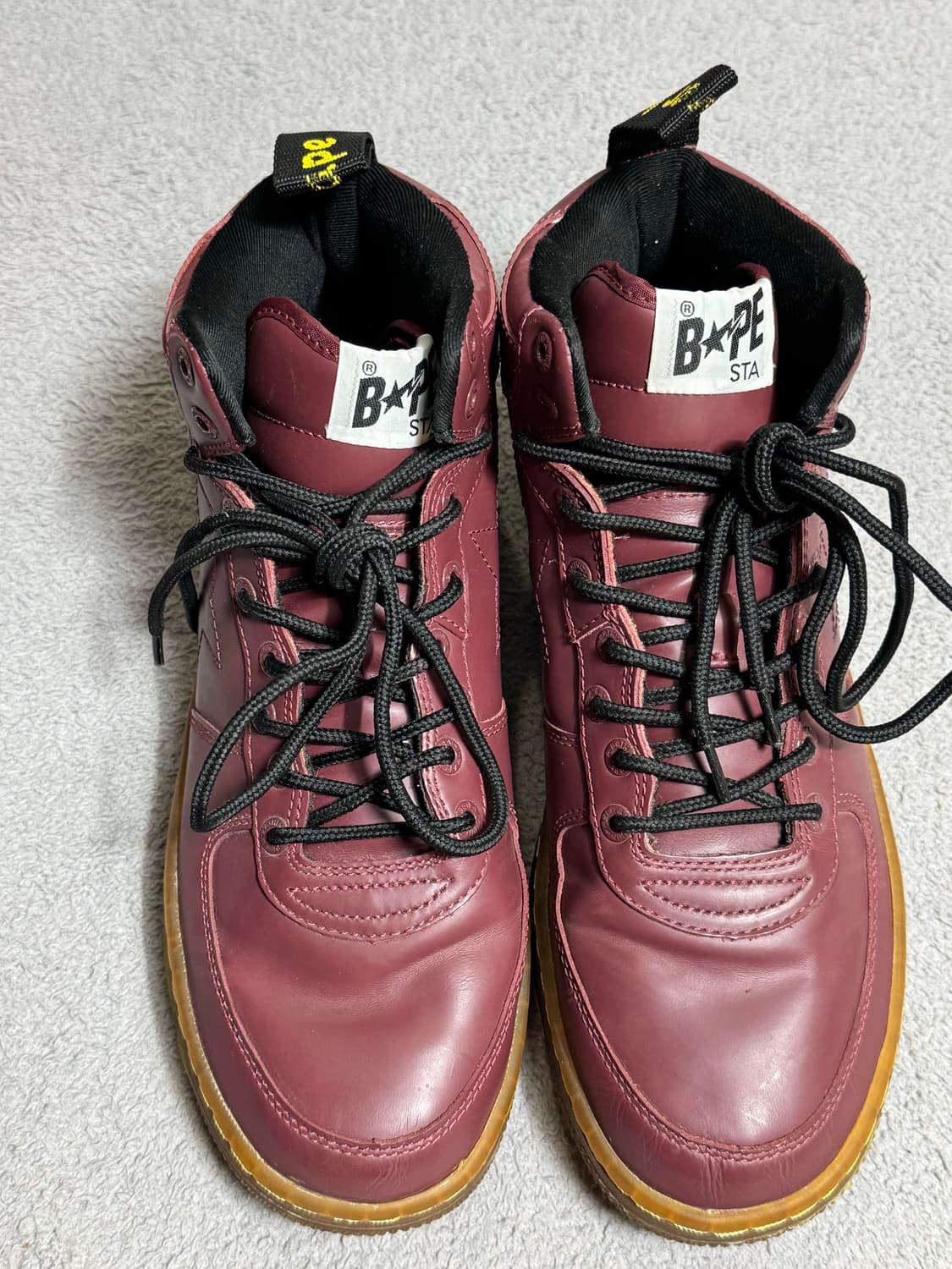 국내유일 Bape sta 베이프스타 포스 미드 버건디 스니커즈  상품이미지3