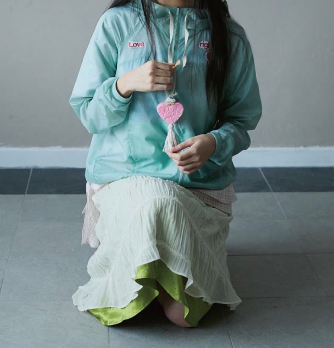 더뮤지엄비지터 쉬폰 레이어드 스커트 핑크 (새제품)  상품이미지2