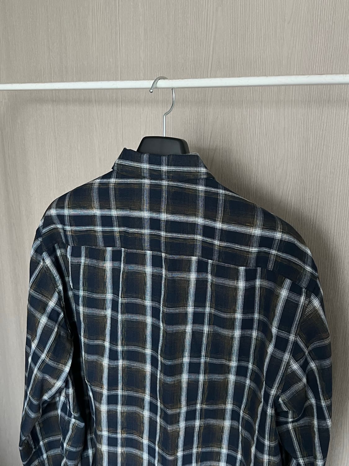 인템포무드 미드나잇 체크 크롭 셔츠 M사이즈 새상품 상품이미지4