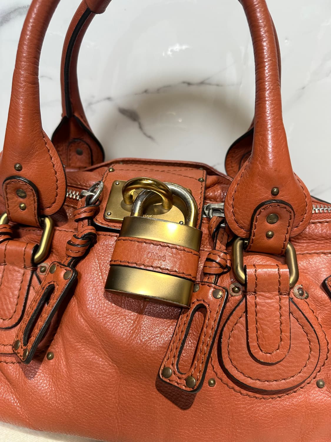 [A 정품] 끌로에 패딩턴백 브라운오렌지 상품이미지4