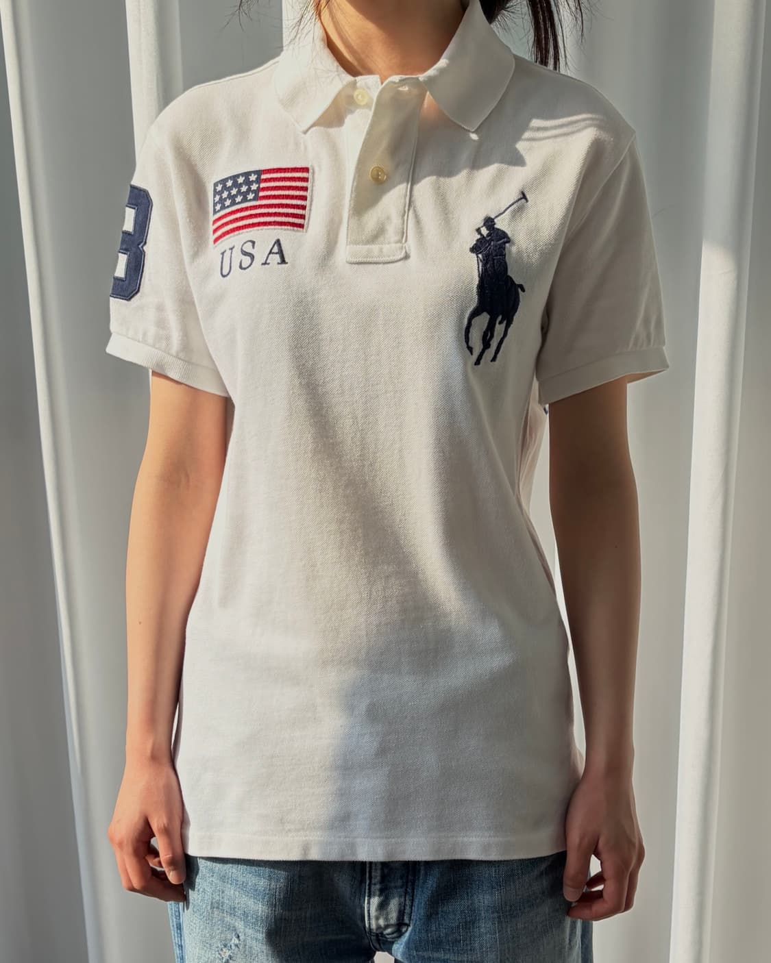 [S]폴로 랄프로렌 빅포니 치프키프 USA 성조기 카라 티셔츠 상품이미지1