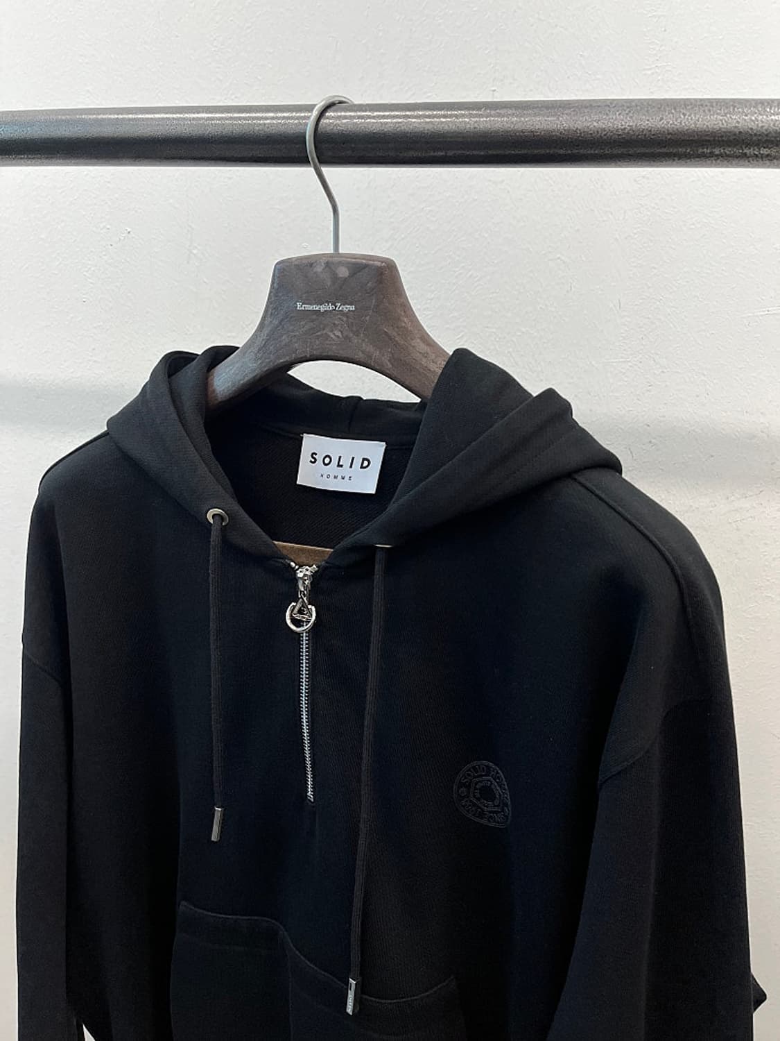 100) 솔리드옴므 하프집 후드티  상품이미지3