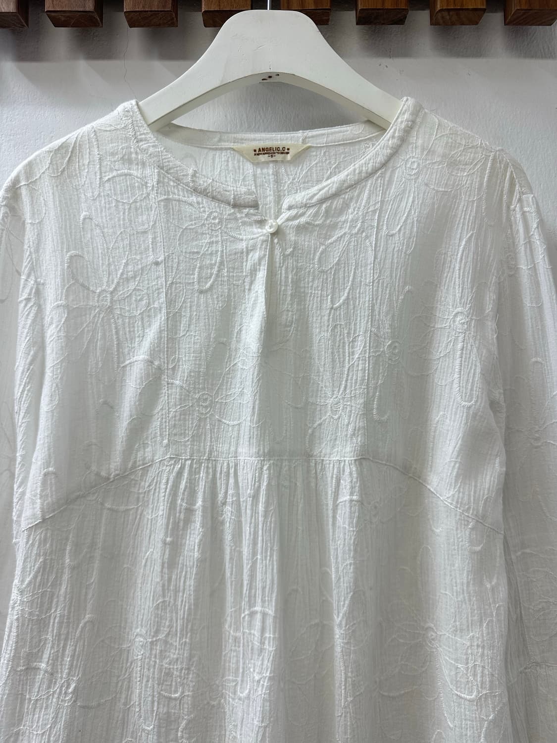 일본빈티지 플라워 자수 코튼 100% 블라우스 상품이미지2