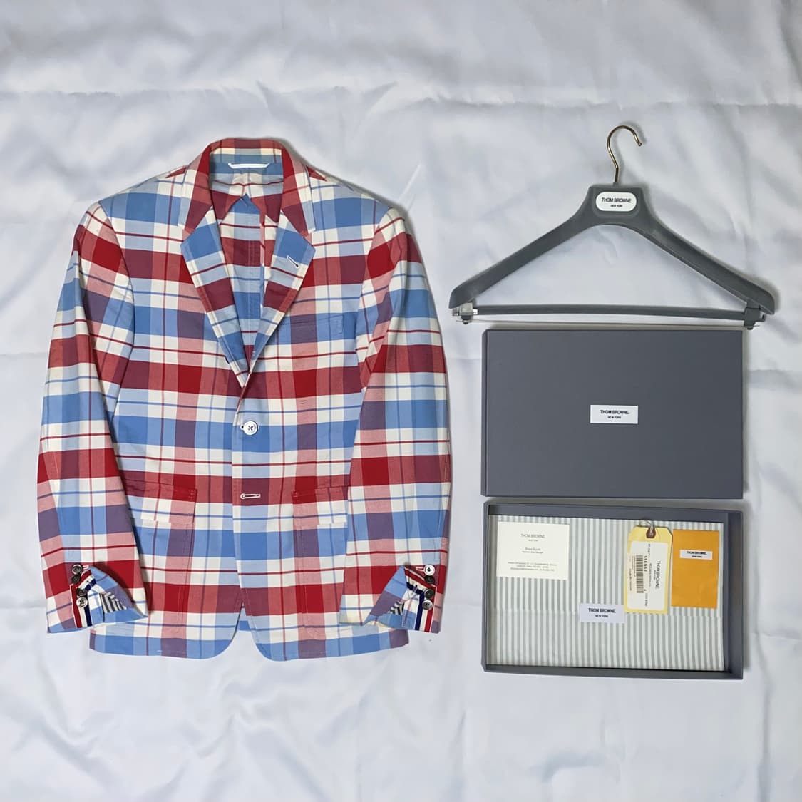 톰브라운 2011 런웨이 타탄 체크 논파이핑 자켓 상품이미지1