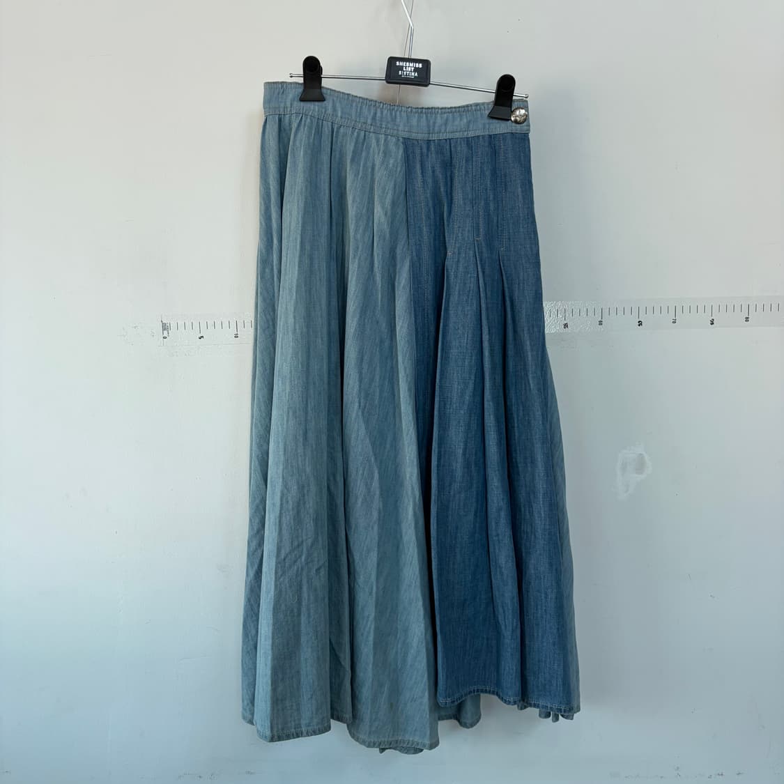 마인 투톤 데님 롱 스커트 상품이미지1