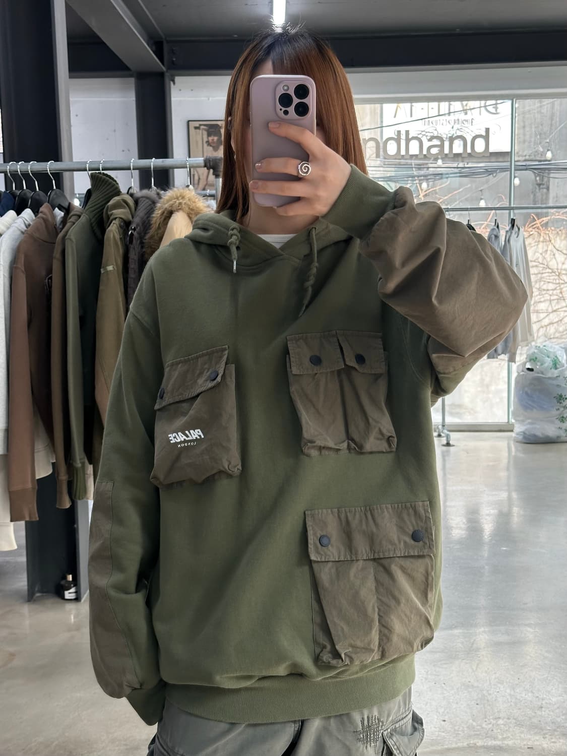 팔라스 21SS C-포켓 후드 그린 후드티 상품이미지1