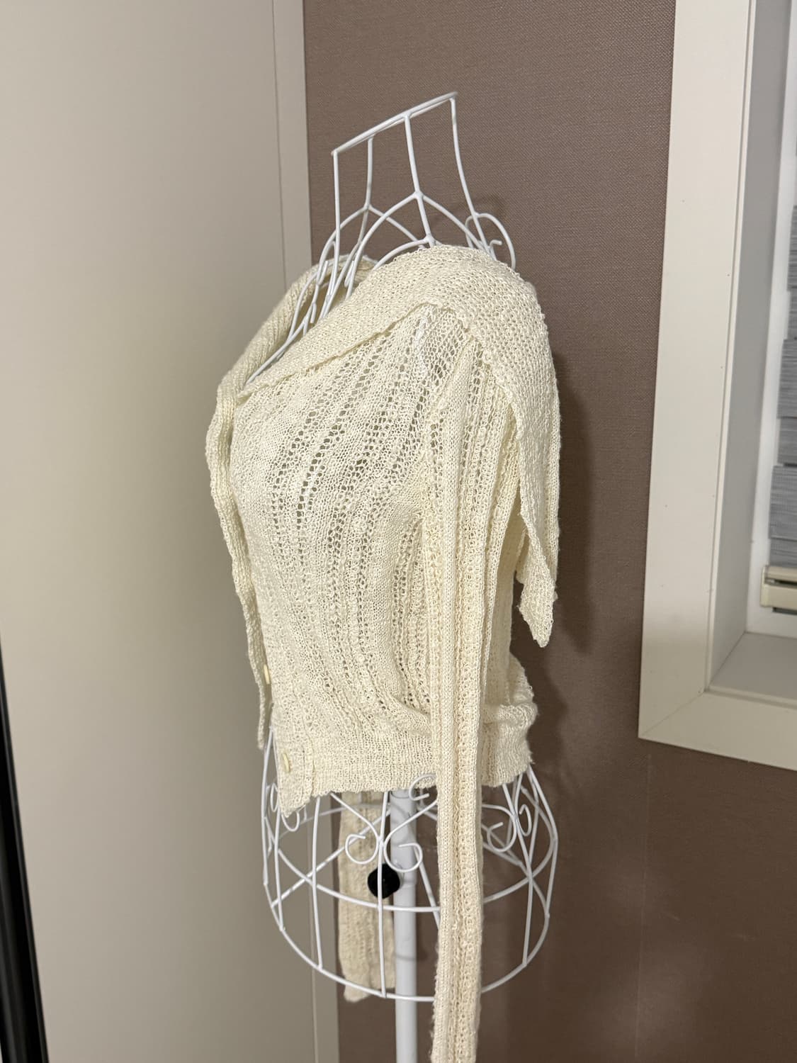 세라 아이보리 니트 가디건 상품이미지3