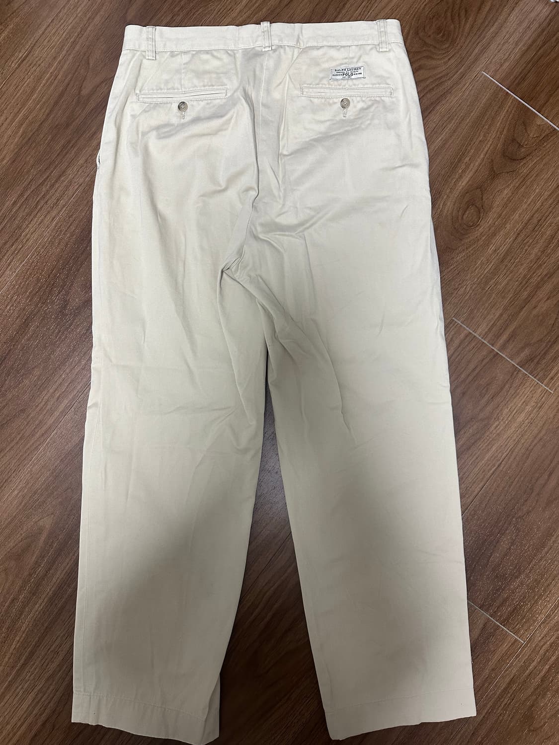 90s 빈티지 폴로 치노팬츠 아이보리 리버스플리츠 상품이미지2