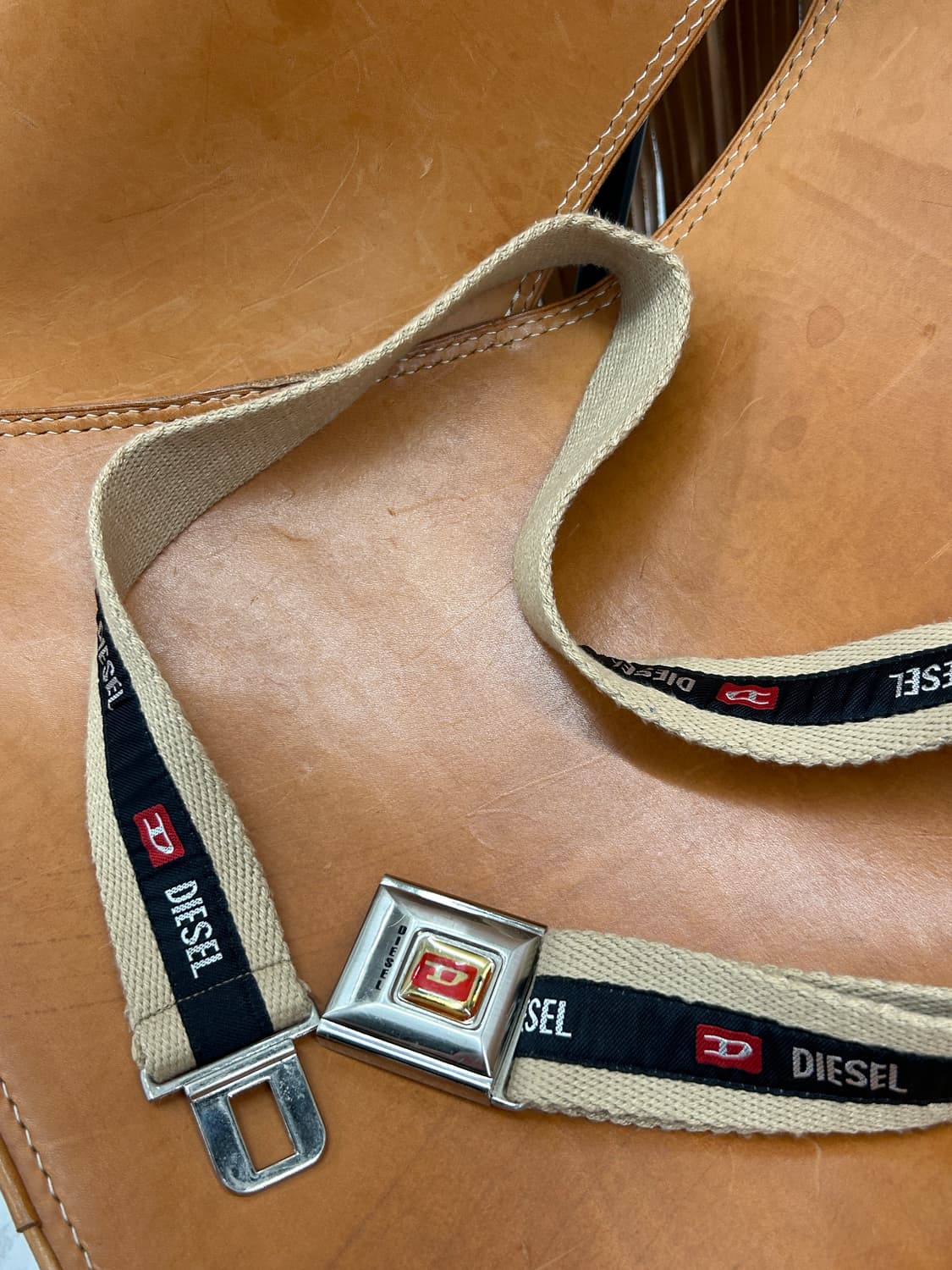빈티지 디젤 버클 로고 캔버스 벨트 상품이미지2