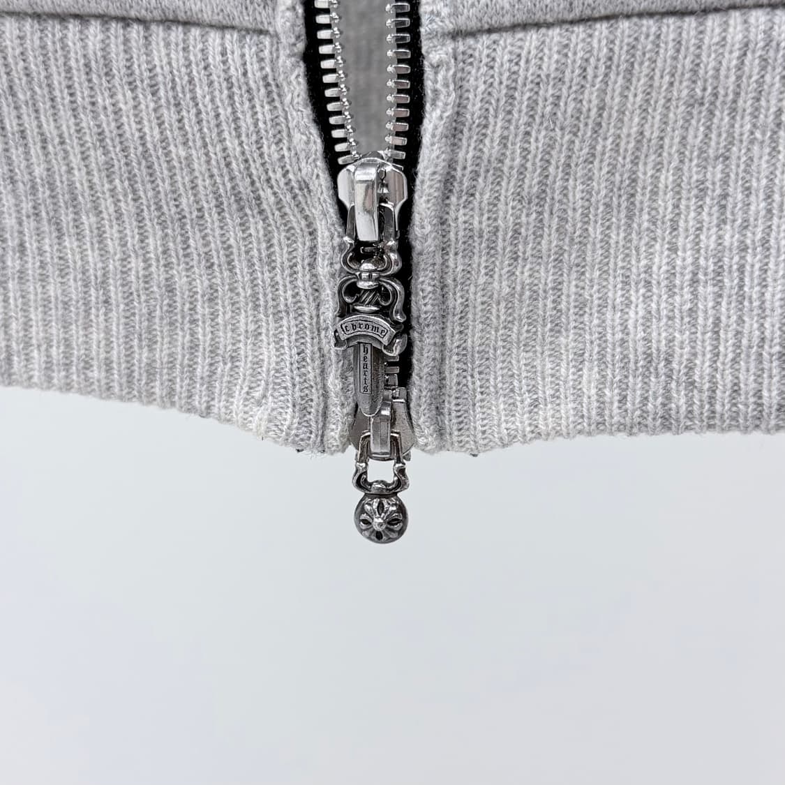 [S급/L] 크롬하츠 캐시미어 후드집업 자켓 그레이 상품이미지9