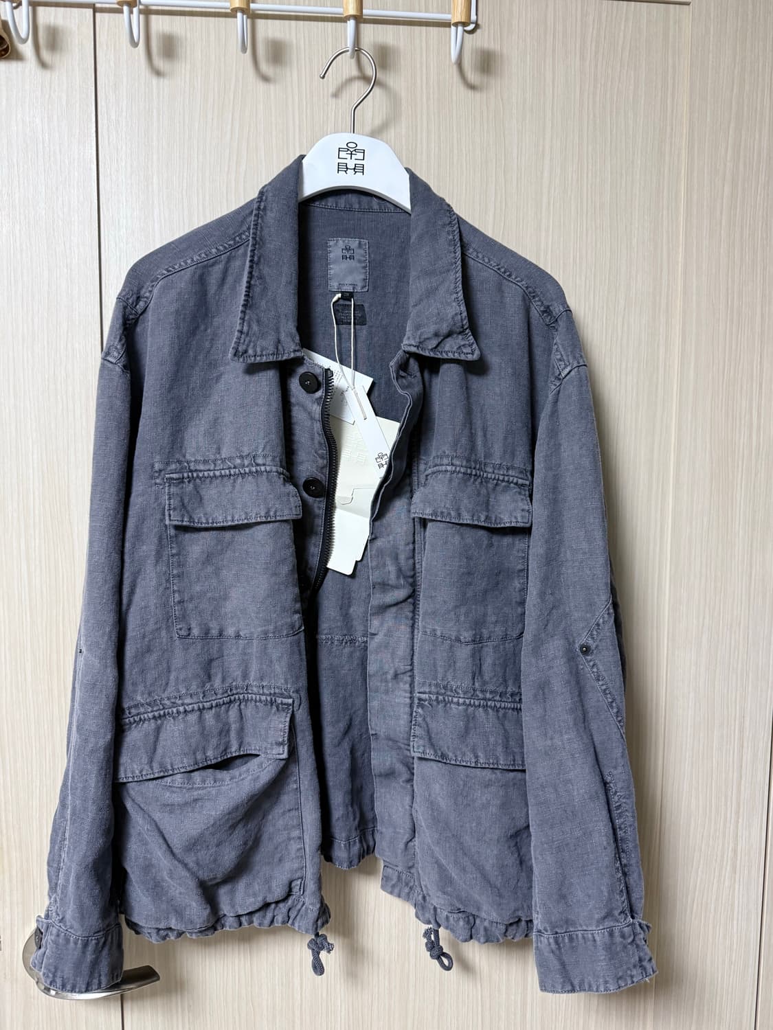 [3]폴리테루 25fw 린넨필드자켓파카 블루 상품이미지1