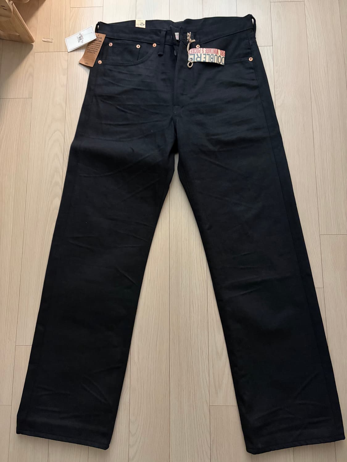 [새제품, 32x32] rrl 더블알엘 빈파포 블랙온블랙 상품이미지1