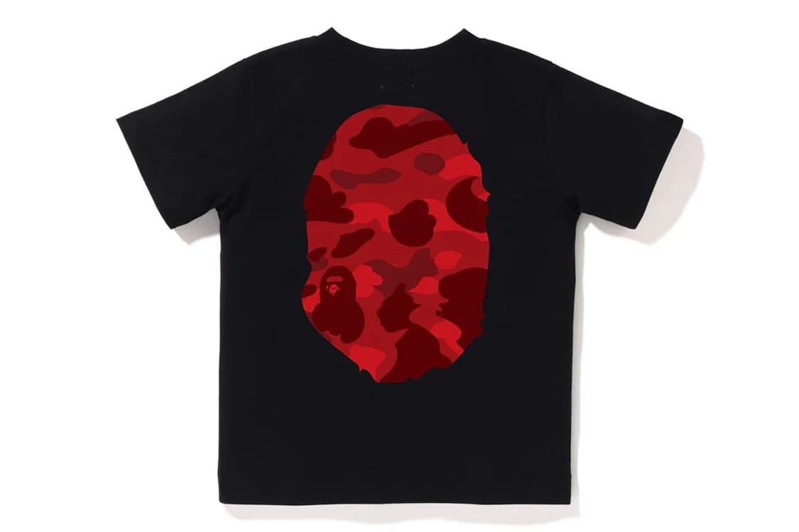 [160] 베이프 레드카모 빅사루 반팔티 블랙 키즈 상품이미지2