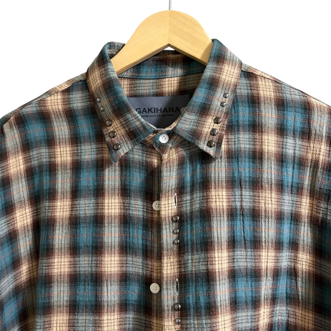 Gakihara 젬 웨스턴 오버셔츠 터콰이즈 상품이미지3