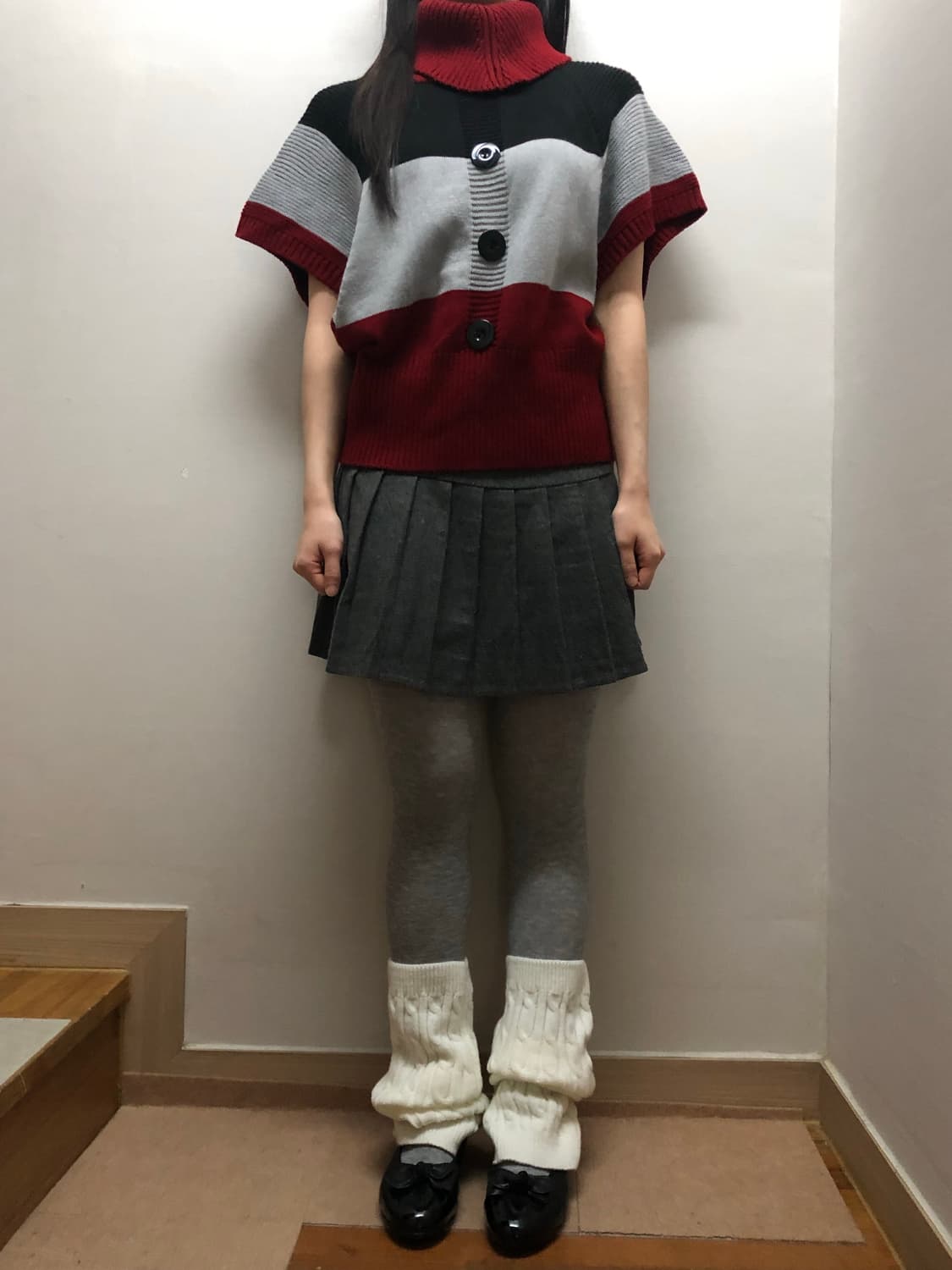 빈티지 버튼 터틀넥 니트 상품이미지5