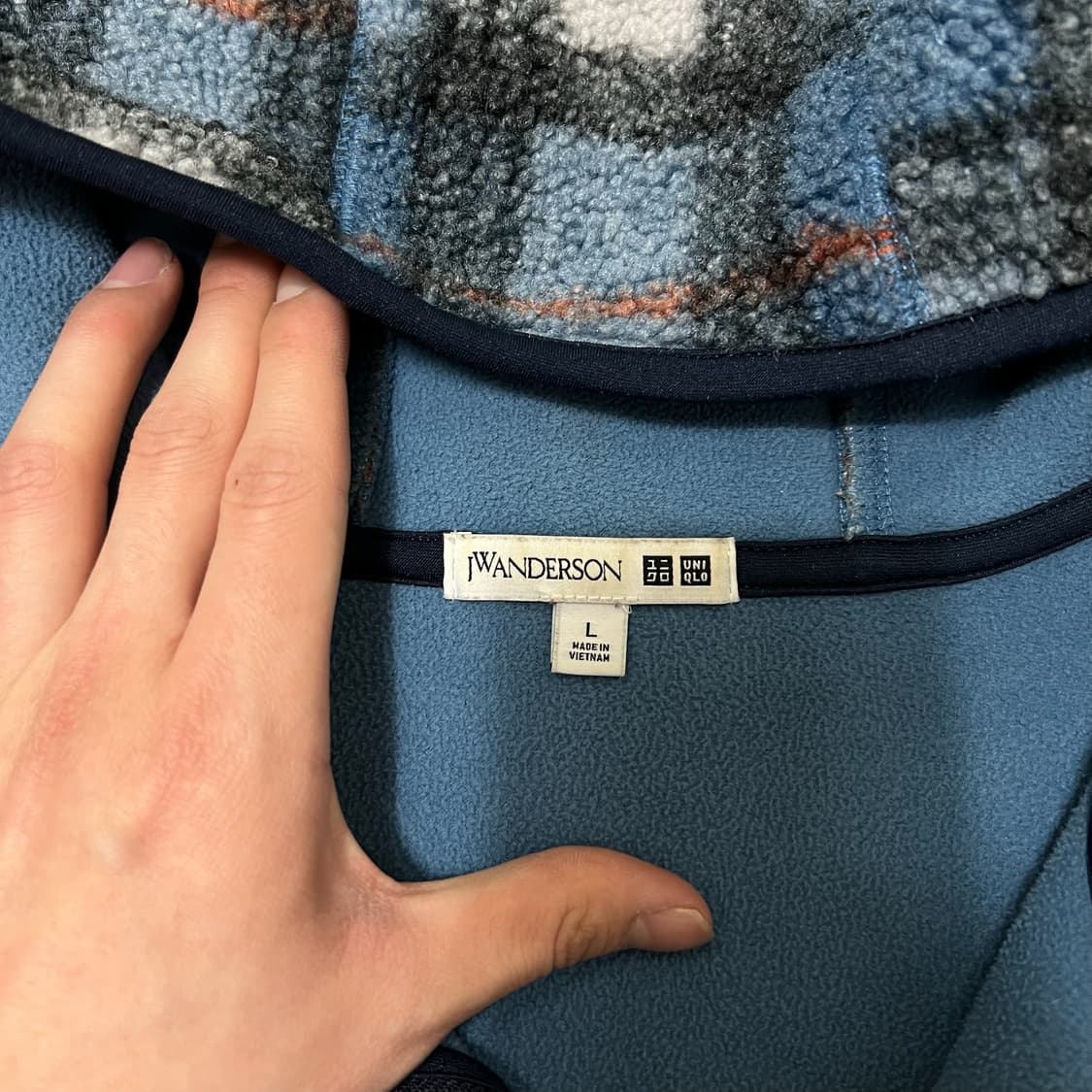 유니클로 JW앤더슨 체크 플리스 후리스 L/100  상품이미지5