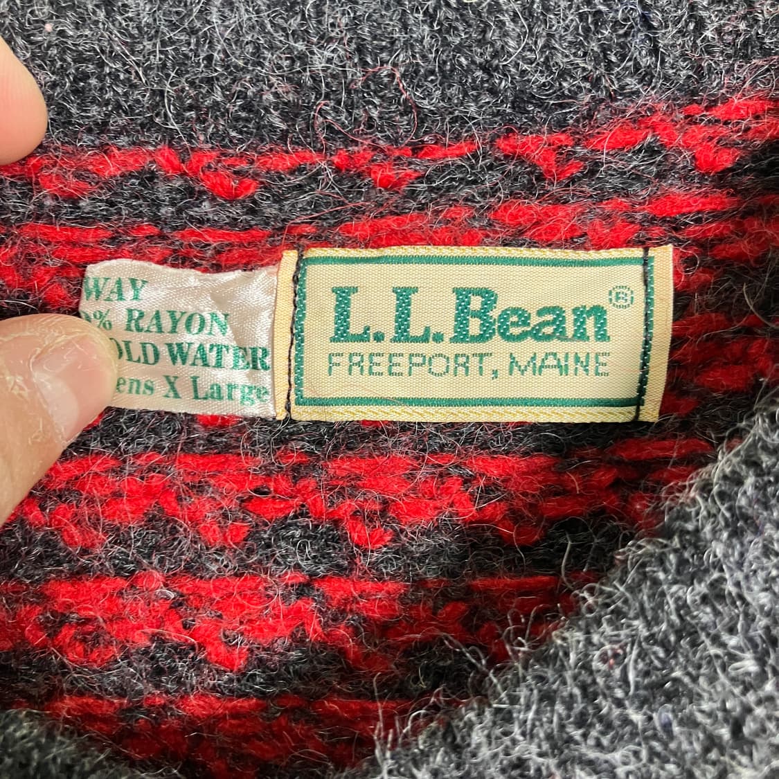 엘엘빈 빈티지 버드아이 울 가디건 XL 상품이미지3