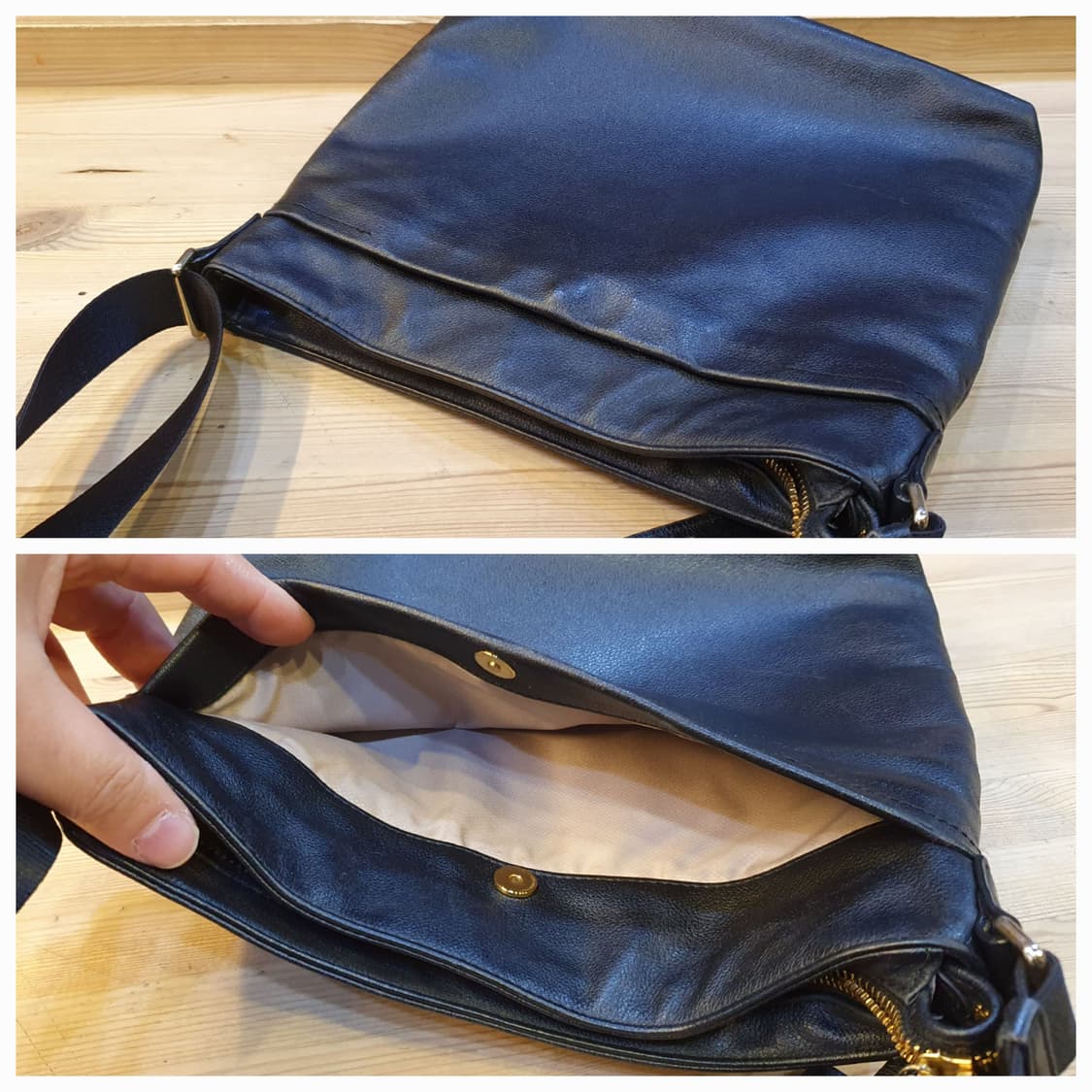 투미 레더 블랙 크로스백  상품이미지6