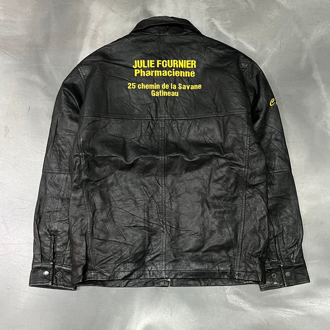  빈티지 패치 자수 레더 자켓 y14991 상품이미지2